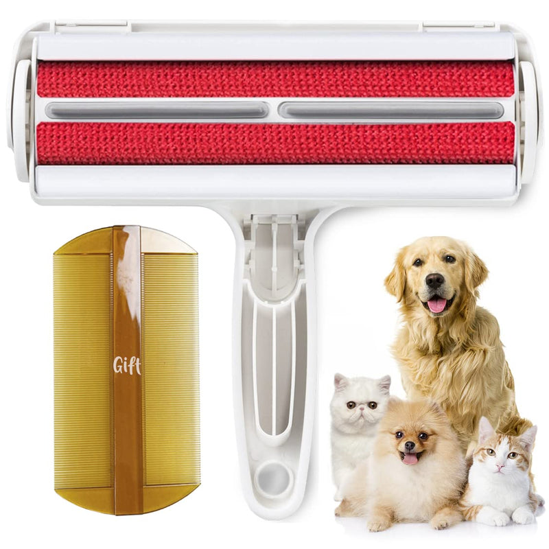 Nado care Pet Hair Remover Roller - Lint Roller for pet Hair - Self Cleaning Dog & Cat Hair Remover - Remove Dog, Cat Hair from Furniture, Carpets, Bedding, Clothing and More. White