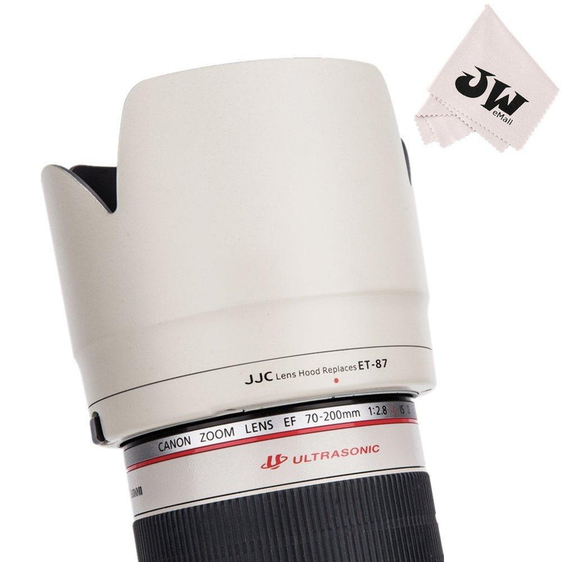 JJC Dedicated Reversible Lens Hood Shade for Canon EF 70-200mm f/2.8L is III USM & Canon EF 70-200mm f/2.8L is II USM Lens Replaces Canon Lens Hood ET-87, with Button to Lock or Release - White