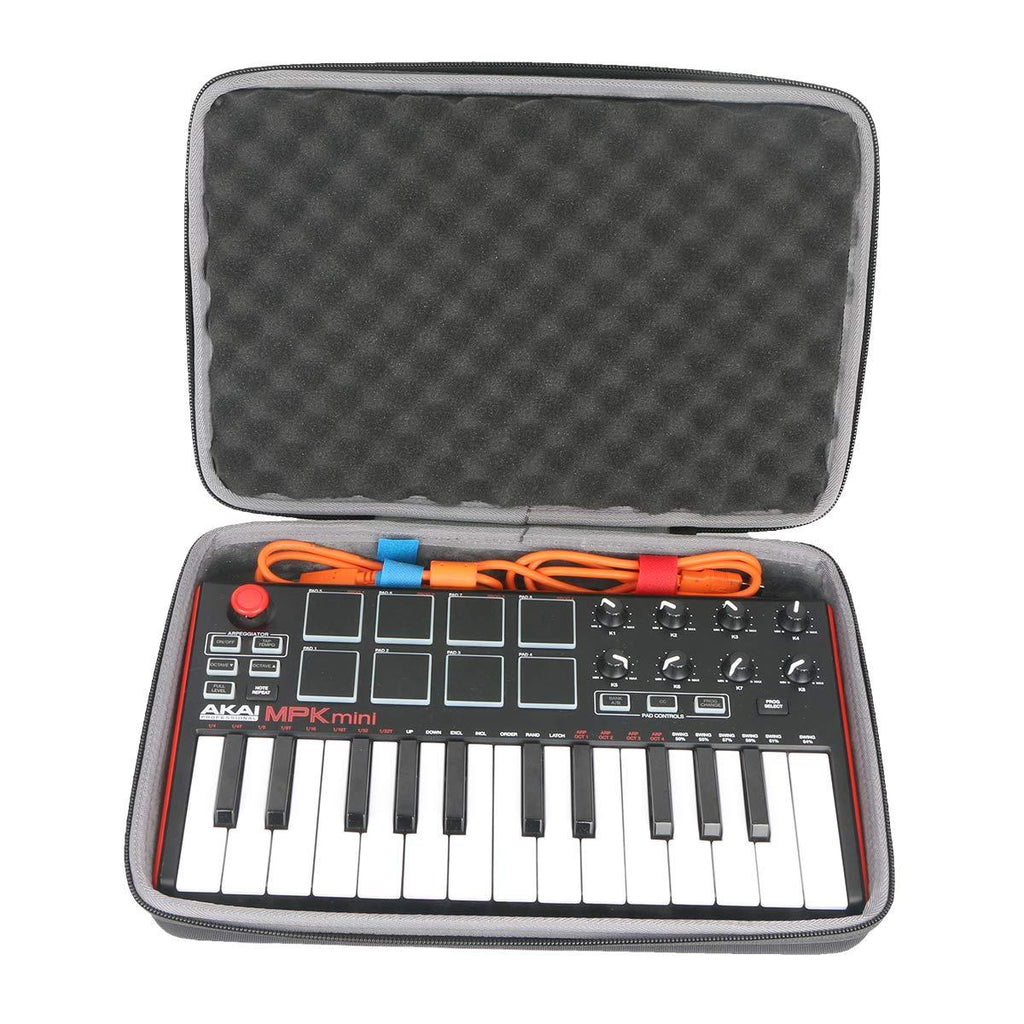 [AUSTRALIA] - co2crea Hard Travel Case for Akai Professional MPK Mini MKII | 25-Key Ultra-Portable USB MIDI Drum Pad Keyboard Controller (Travel Case with Foam) 