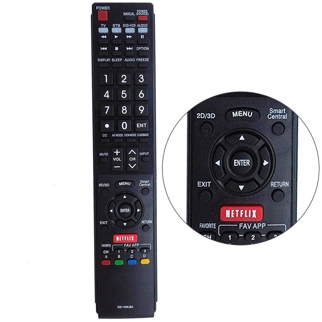 New GB118WJSA Replacement Smart TV Remote Control Fit for Sharp Aquos TV GB005WJSA GB004WJS GA890WJSA LC60C6600U LC60EQ10U LC60EQ30U LC60LE660U LC70EQ10U LC-70EQ30U LC70SQ17U LC-70SQ17U LC80UQ17U