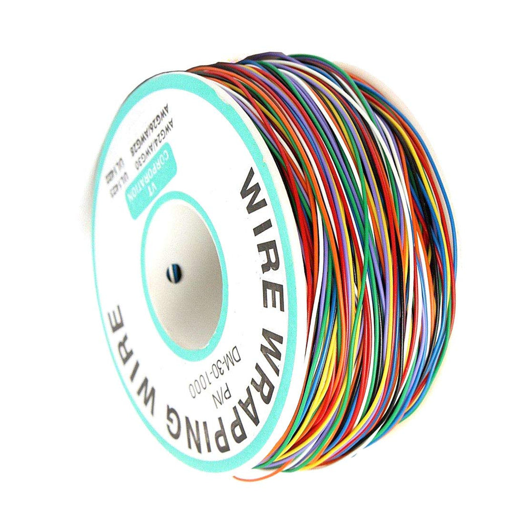 Aodesi 8 Colored PVC Solder Coated Tin Plated Copper Wire Warpping Wire Cable Roll