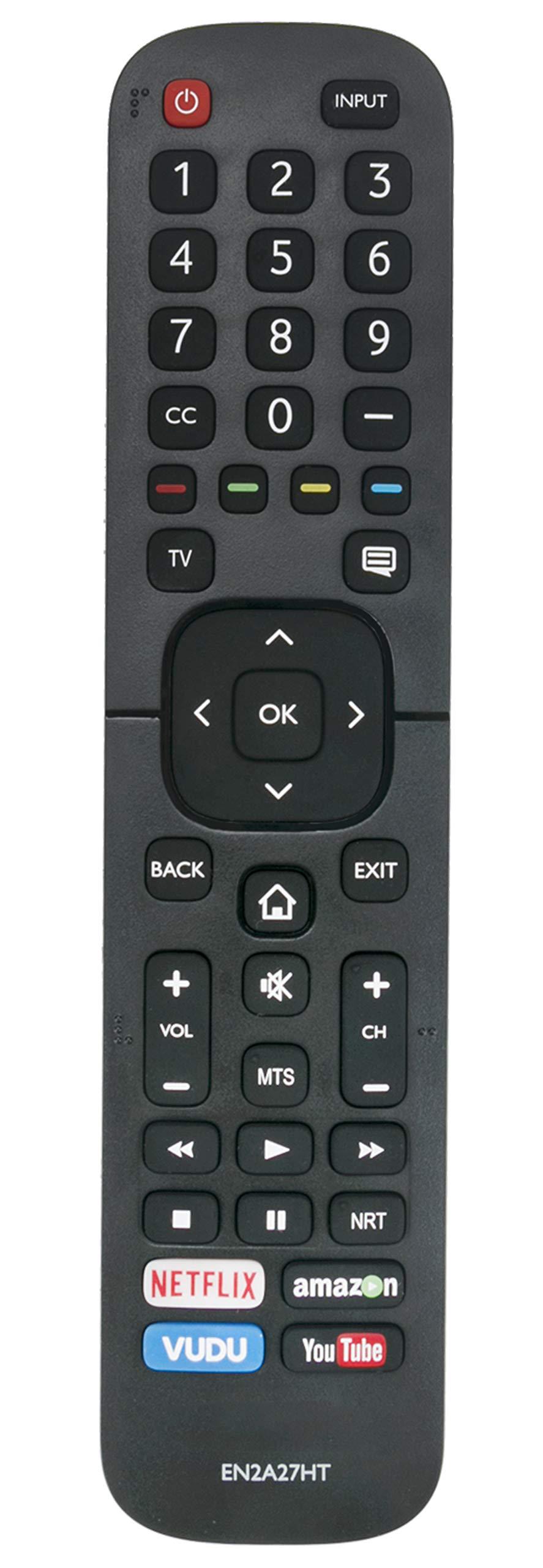 New EN2A27HT Replace Remote fit for HISENSE 4K Smart TV 32H5D 39H5D 40H5D 43H5D 43H6D 50H5D 55H5D 50H6D 55H6D 60DU6070 65H6D 50DU6070 55DU6070 H5 Series H6 Series 4K UHD HDR Smart TV 2017 Model