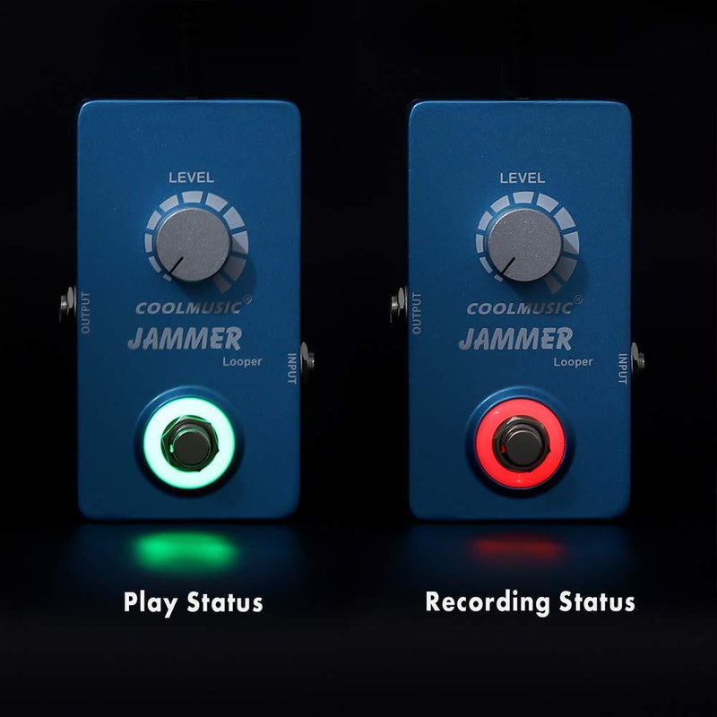 [AUSTRALIA] - COOLMUSIC A-LP01 Jammer Looper Pedal for Electric Guitar Bass 10 Minutes of Looping Unlimited Overdubs blue 