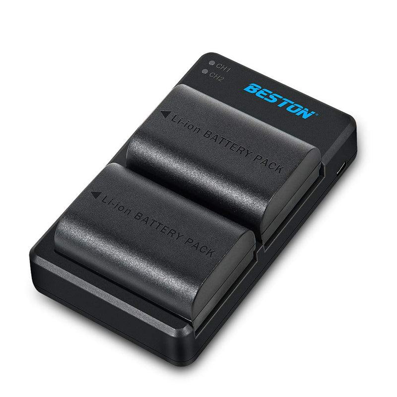[AUSTRALIA] - BESTON 2-Pack LP-E6 LP-E6N Battery Pack and Rapid USB Charger for Canon EOS R R5 R6, 6D 7D 60D 70D 80D 90D, 5D Mark II III IV, 6D Mark II, 7D Mark II, 5DS R, XC10 XC15 Cameras 