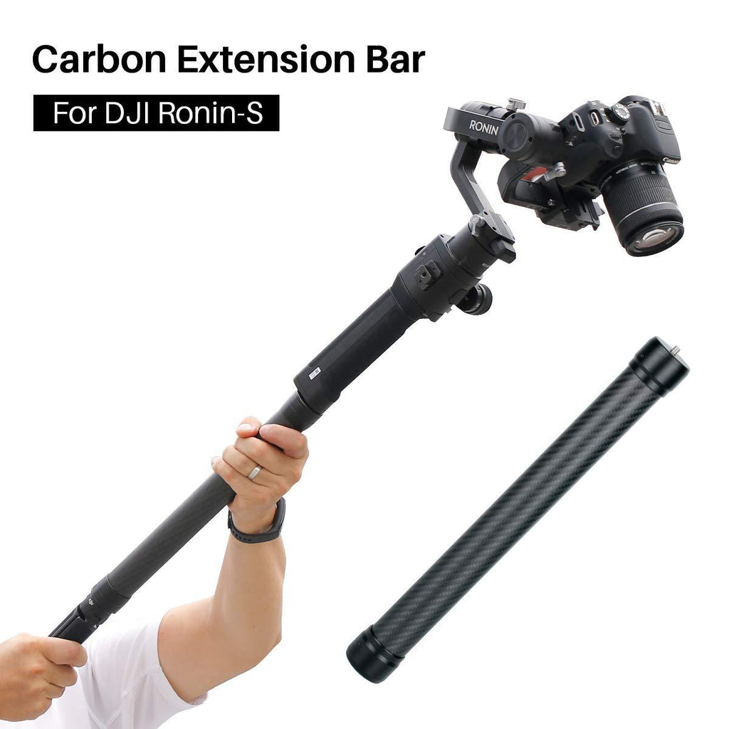 AgimbalGear DH10 Carbon Fiber Extension Monopod Pole Rod Extendable Stick 1/4'' 3/8'' Thread Compatible for DJI Ronin S Moza Air Cross FeiyuTech AK4000 Zhiyun Crane 2 Smooth 4 Stabilizer Gimbal