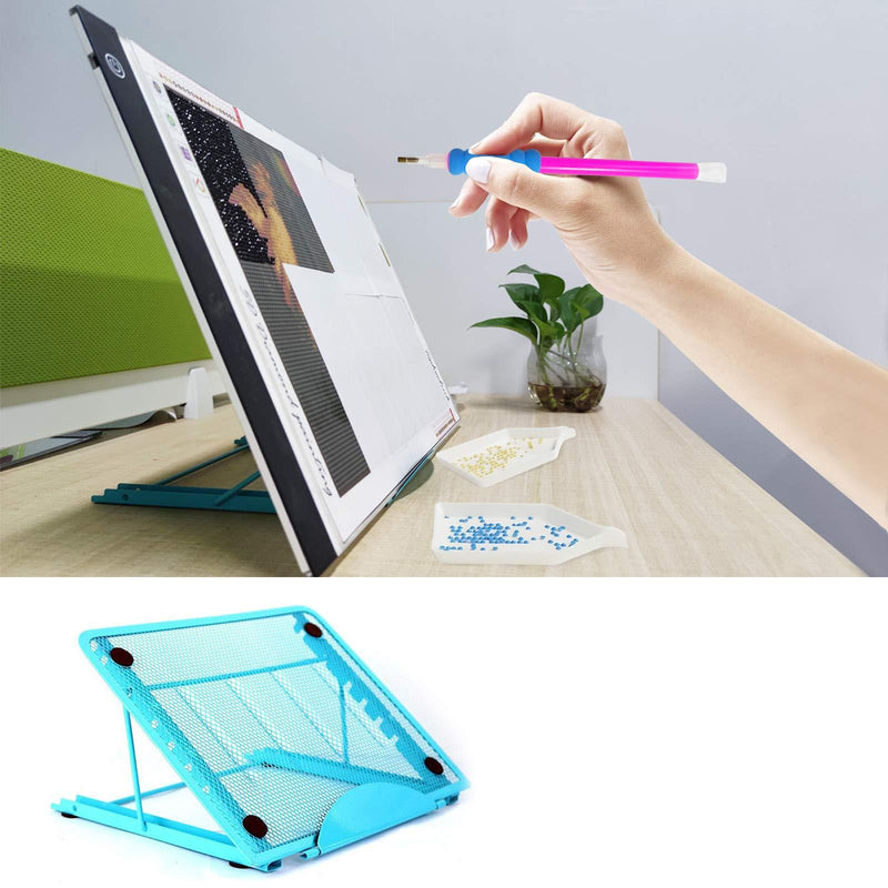 Diamond Painting Accessories Stand for Light Pad, Adjustable Holder Light Box Laptop Pad Non-Skidding Stand for A4 LED Tracing Box blue