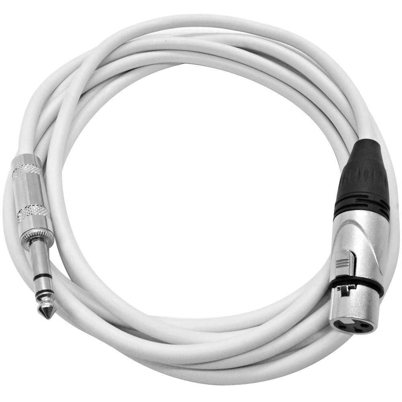 [AUSTRALIA] - Seismic Audio - SATRXL-F10White - 10 Foot White XLR Female to 1/4 Inch TRS Patch Cables- 10' Professional Audio Balanced XLR-F to 1/4" Patch Cord 