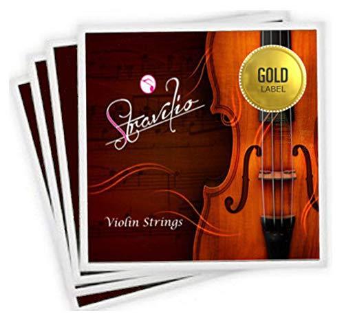 Full Set of Violin Strings Size 4/4 & 3/4 - G D A & E (Gold) Gold