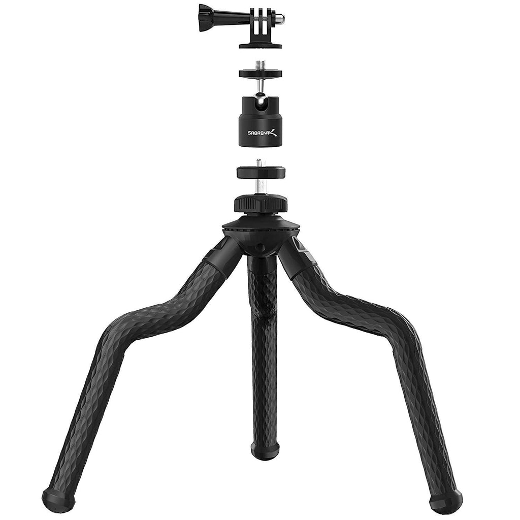 SABRENT Universal Flexible with Ball Head Bundle for Standard Tripod Mount (TP-FLTP-TBHD)
