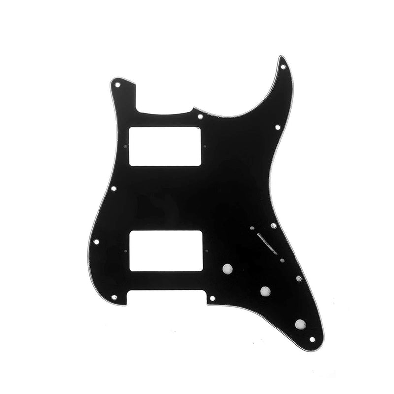 Musiclily Pro 11 Hole Guitar Strat Pickguard HH Humbucker for American/Mexican Fender Standard Stratocaster Modern Style, 3Ply Black