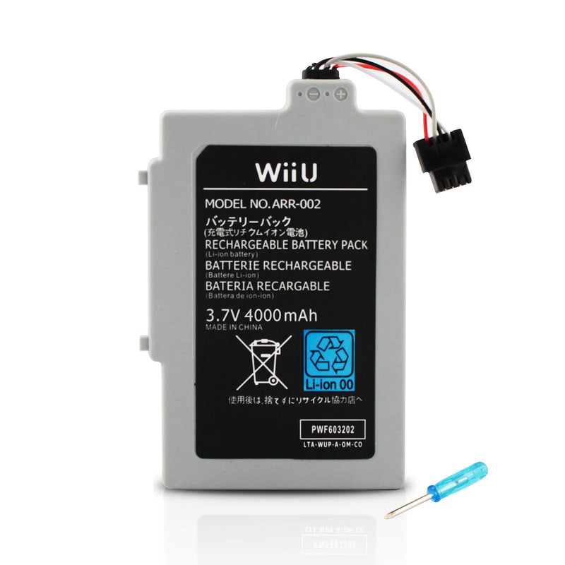 Wii U GamePad Long Lasting Replacement Rechargeable 4000MAh Battery Pack by Button Masher
