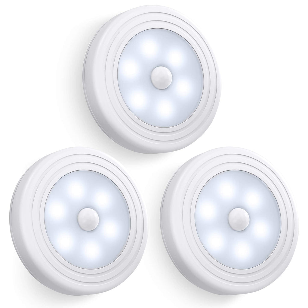 Motion Sensor Light, Closet Light, Wall Light, Stick Anywhere with No Tools, Battery Operated Lights, LED Night Lights, Perfect for Staircase, Hallway, Bathroom, Bedroom, Kitchen, Cabinet (3 Pack) Cool White