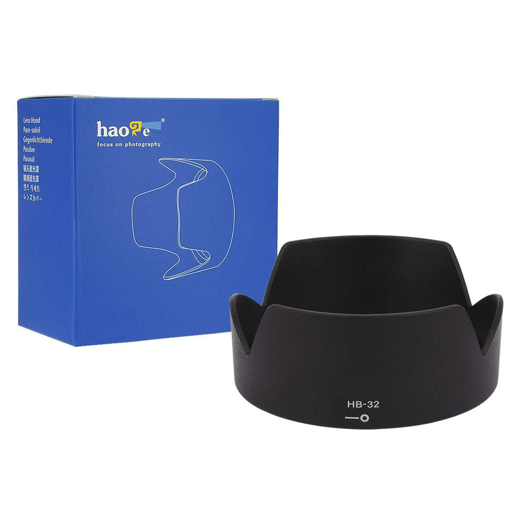 Haoge Lens Hood Compatible with Nikon Nikkor AF-S DX 18-70mm f/3.5-4.5G ED-IF, AF-S DX 18-135mm f/3.5-5.6G ED-IF, AF-S DX 18-105mm f/3.5-5.6G ED VR, AF-S DX 18-140mm f/3.5-5.6G ED VR as Nikon HB-32