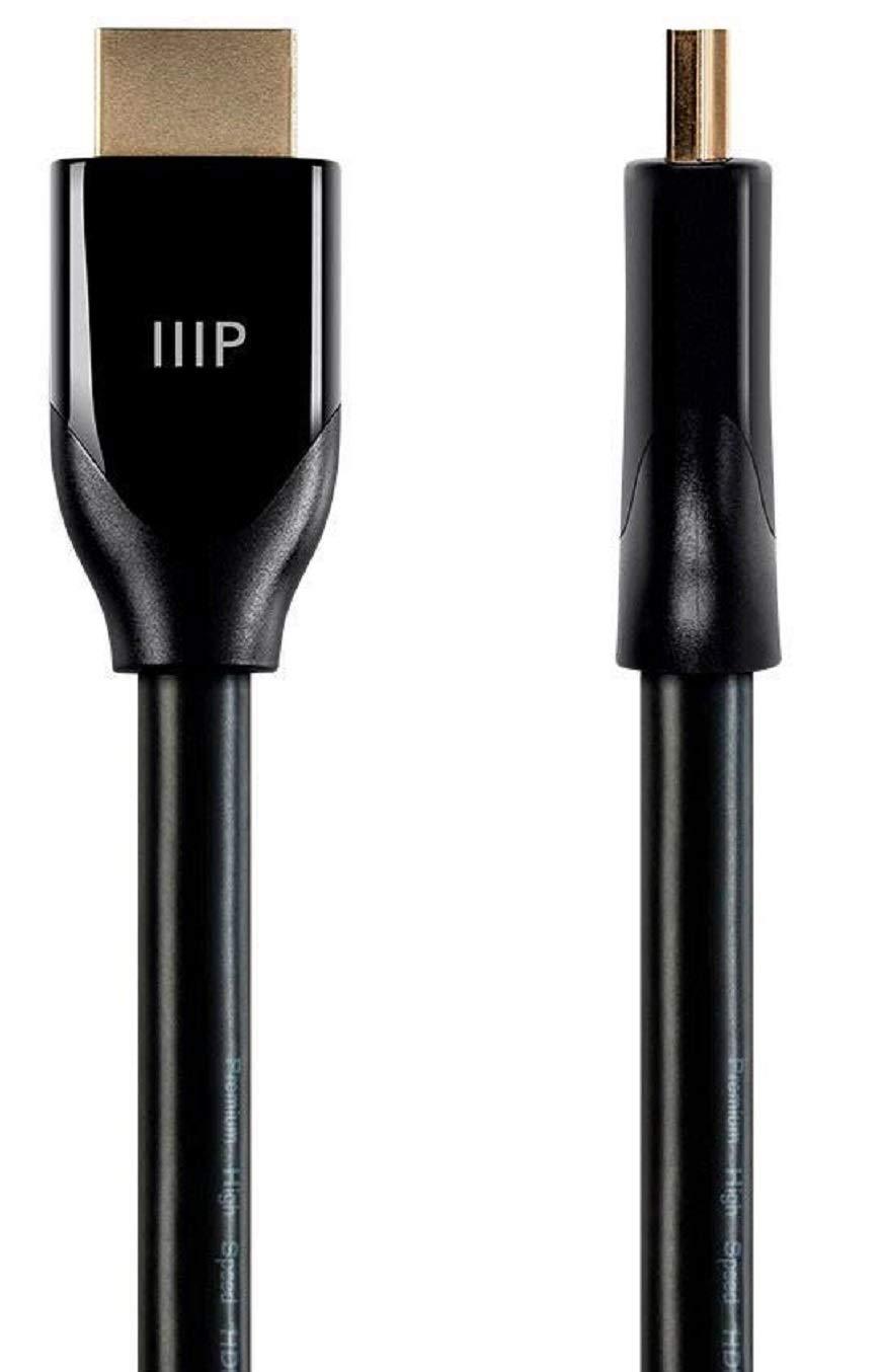 Monoprice Certified Premium HDMI Cable - Black - 3 Feet (2 Pack) 4K@60Hz HDR 18Gbps 28AWG YUV 4:4:4 2 pack 3ft