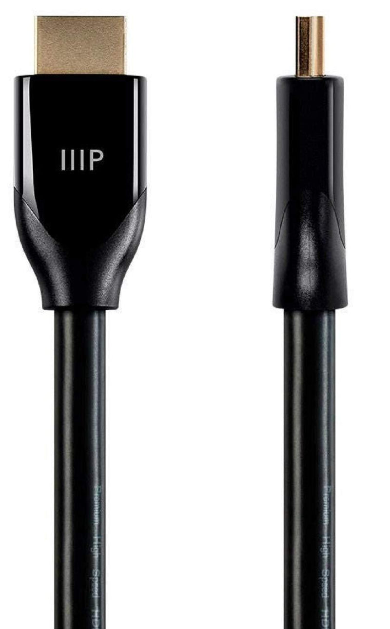 Monoprice Certified Premium HDMI Cable - Black - 6 Feet (2 Pack) 4K@60Hz HDR 18Gbps 28AWG YUV 4 2 pack 6Ft