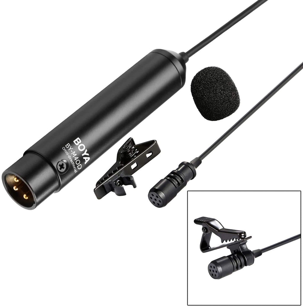 [AUSTRALIA] - BOYA BY-M4OD Phantom Power XLR Omnidirectional Lavalier Microphone Clip-On Mic for Canon Sony Panasonic Camcorders Zoom H4n H5 H6 TASCAM Audio Recorders 