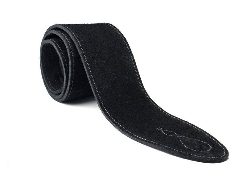 LeatherGraft XL Dark Jet Black Genuine Suede Style 2.5 Inch Wide Guitar Strap - Suitable for All Electric, Acoustic, Classical & Bass Guitars