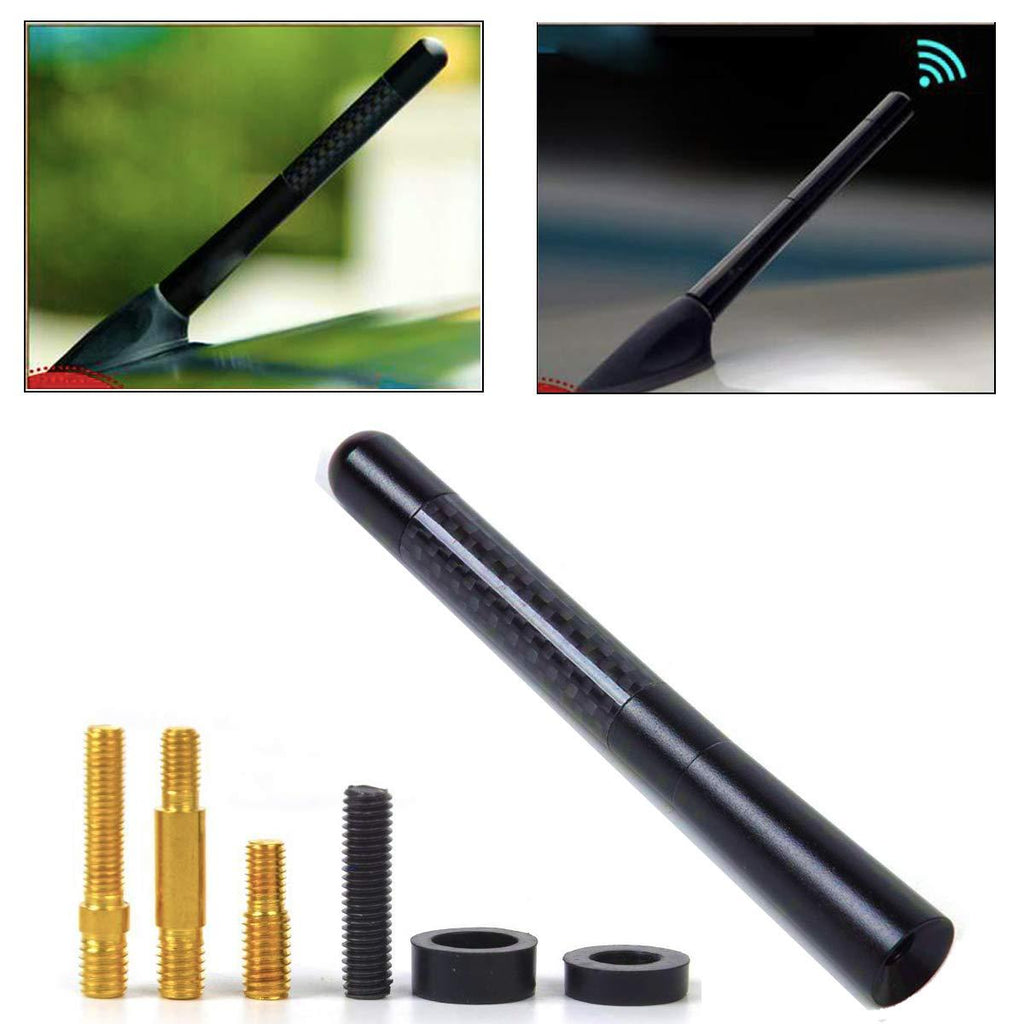 4.7" Universal Carbon Fiber Aluminum Car AM/FM Radio Aerial Antenna with Screw