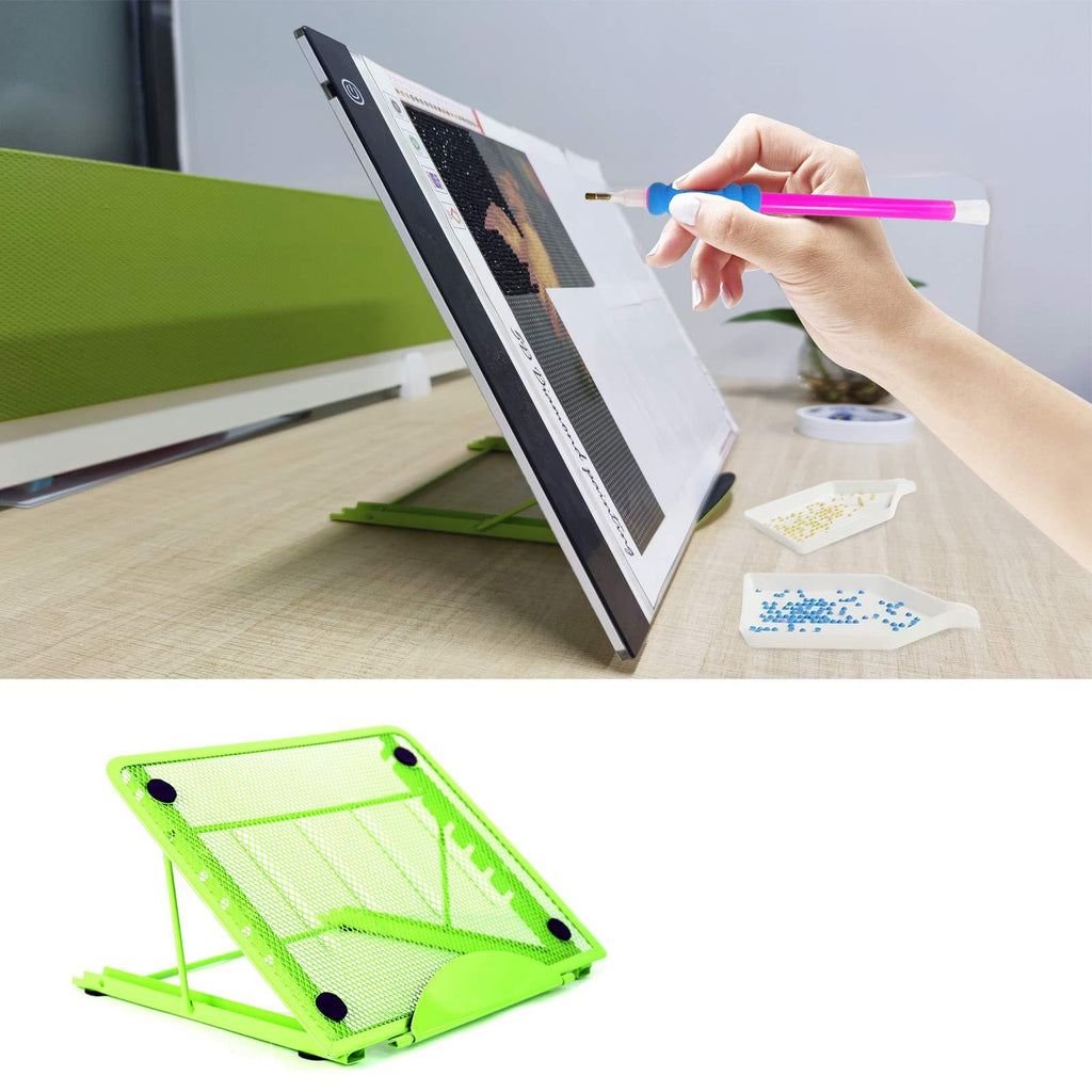 Diamond Painting Accessories Tools Kits, Light Table Adjustable A4 Stand, Light Box Holder Easel, Painting Drawing Art Supplies for Adults. green