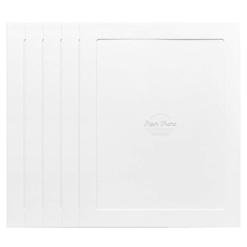 Monolike Paper Photo Frames 11x14 Inch White 5 Pack - Fits 11"x14" Pictures 11x14 White 5p