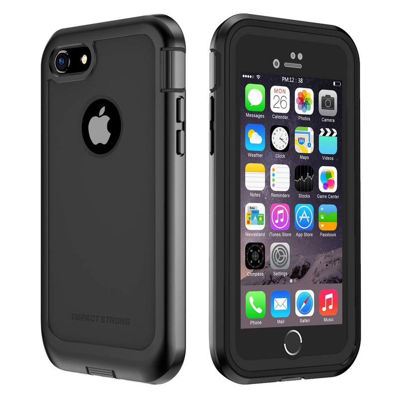 ImpactStrong iPhone 7/8 Case, Ultra Protective Case with Built-in Clear Screen Protector Full Body Cover for iPhone 7 2016 /iPhone 8 2017 (Black) Black