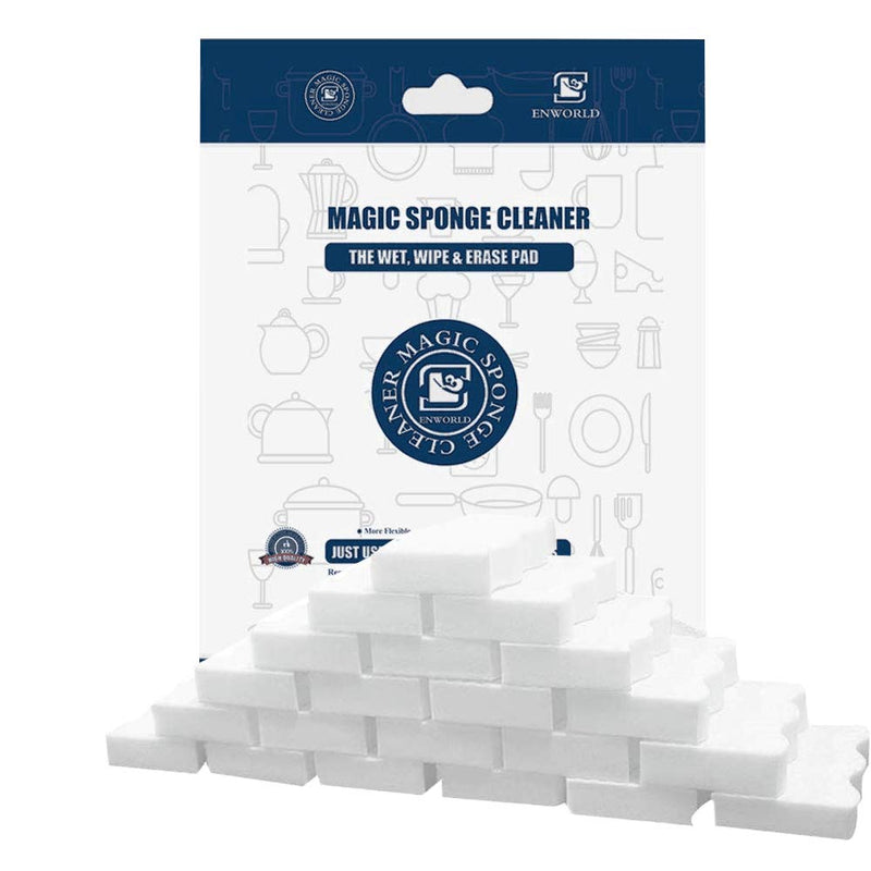 Foamworld 70Pcs Magic Cleaning Eraser Sponge Melamine Foam, Just Add Water Multi Purpose Bathroom Kitchen Floor Baseboard & Wall Cleaner 4.3 x 2.8 x 0.8 (White) White 70 Count (Pack of 1)