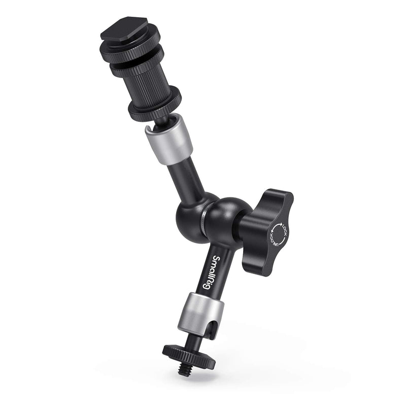 SMALLRIG Articulating Rosette Arm Max 7 Inches Long with Cold Shoe Mount & Standard 1/4"-20 Threaded Screw Adapter - 1497