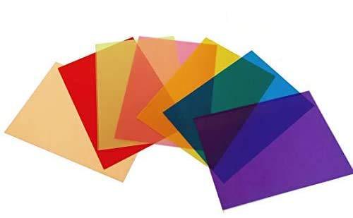 Best Starloop 21Pack Light Gels Colored Overlays Transparency Color Film Plastic Sheets Correction Gel Light Filter Sheet, 8.5x11 Inch,7 Assorted Colors 3 Sets