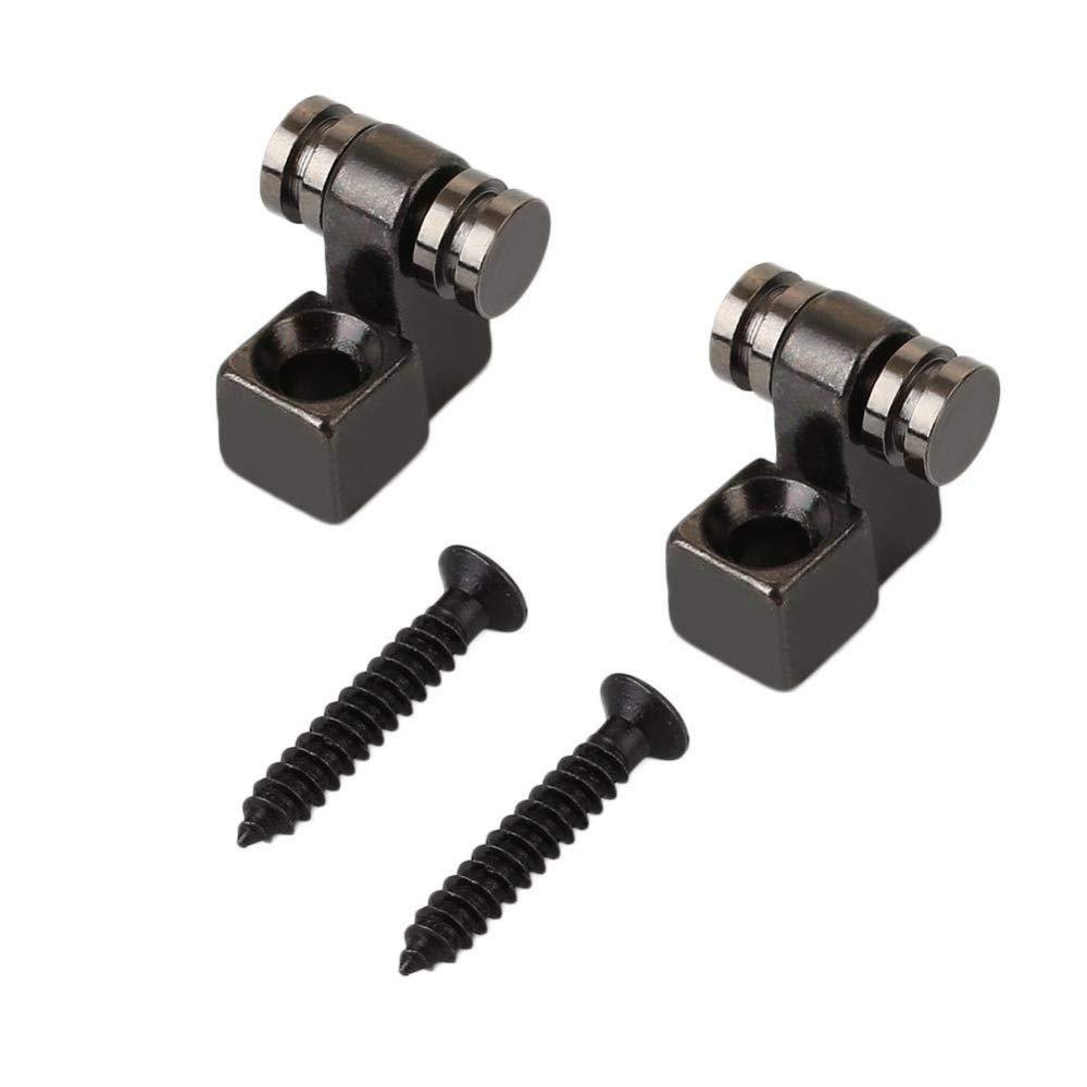 RuiLing 1 Pair Black Electric Guitar Roller String Tree Retainer,Bass String Guides with Screws Electric Guitar Accessories
