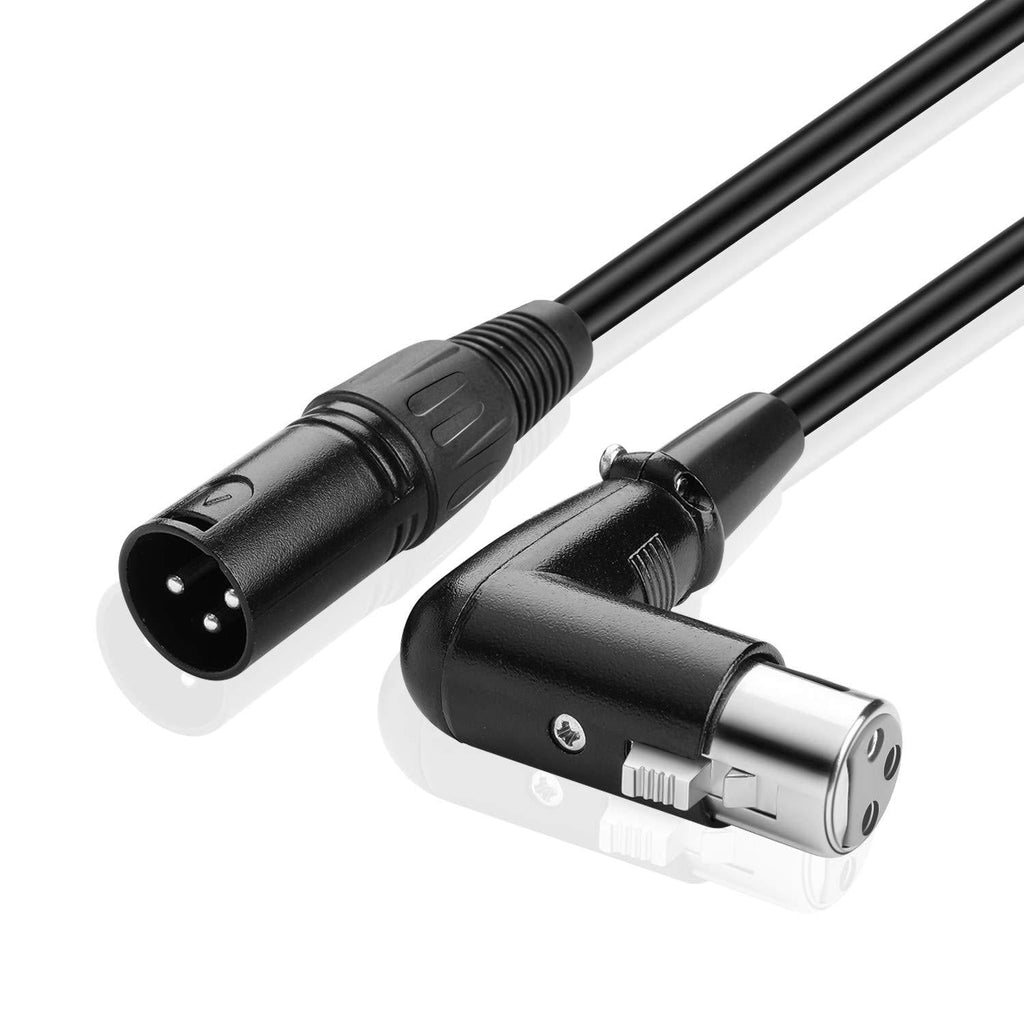 TNP Premium 3ft Male to Female Right Angle XLR Cable Balanced 3 Pin Microphone Audio Wire Cord Interconnect Connector Plug Adapter Converter for Professional Recording Camcorders Cameras 3 Feet