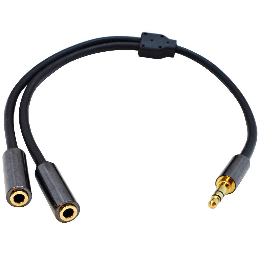 [AUSTRALIA] - Seismic Audio - SA-Y31-1 Foot 3.5mm Male to Dual 3.5mm Female Stereo Y Splitter Headphone Patch Cable - 1' Earbud Earphones Audio Splitter Cord 