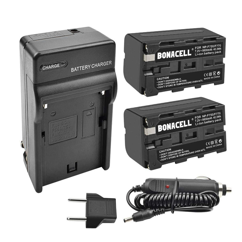 Bonacell NP-F750 Battery and Charger kit Compatible with Sony NP-F730, NP-F760, NP-F770, Compaitble with Sony CCD-TRV215 CCD-TR917 CCD-TR315 HDR-FX1000 HDR-FX7 HVR-V1U HVR-Z7U HVR-Z5U Camcorder