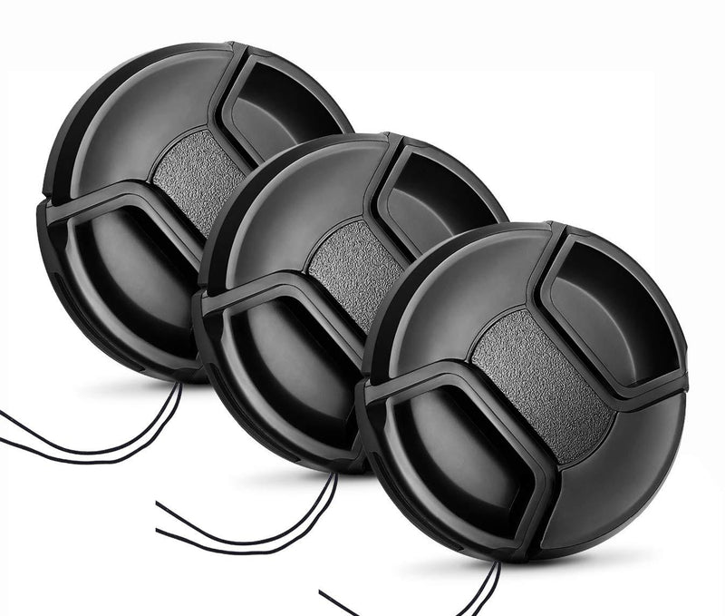 77mm Lens Cap [3 Pack], HonesThing 77mm Camera Lens Protection Cover with 3 Lens Cap Keepers compatible with Canon, Nikon, Sony and any other DSLR Camera