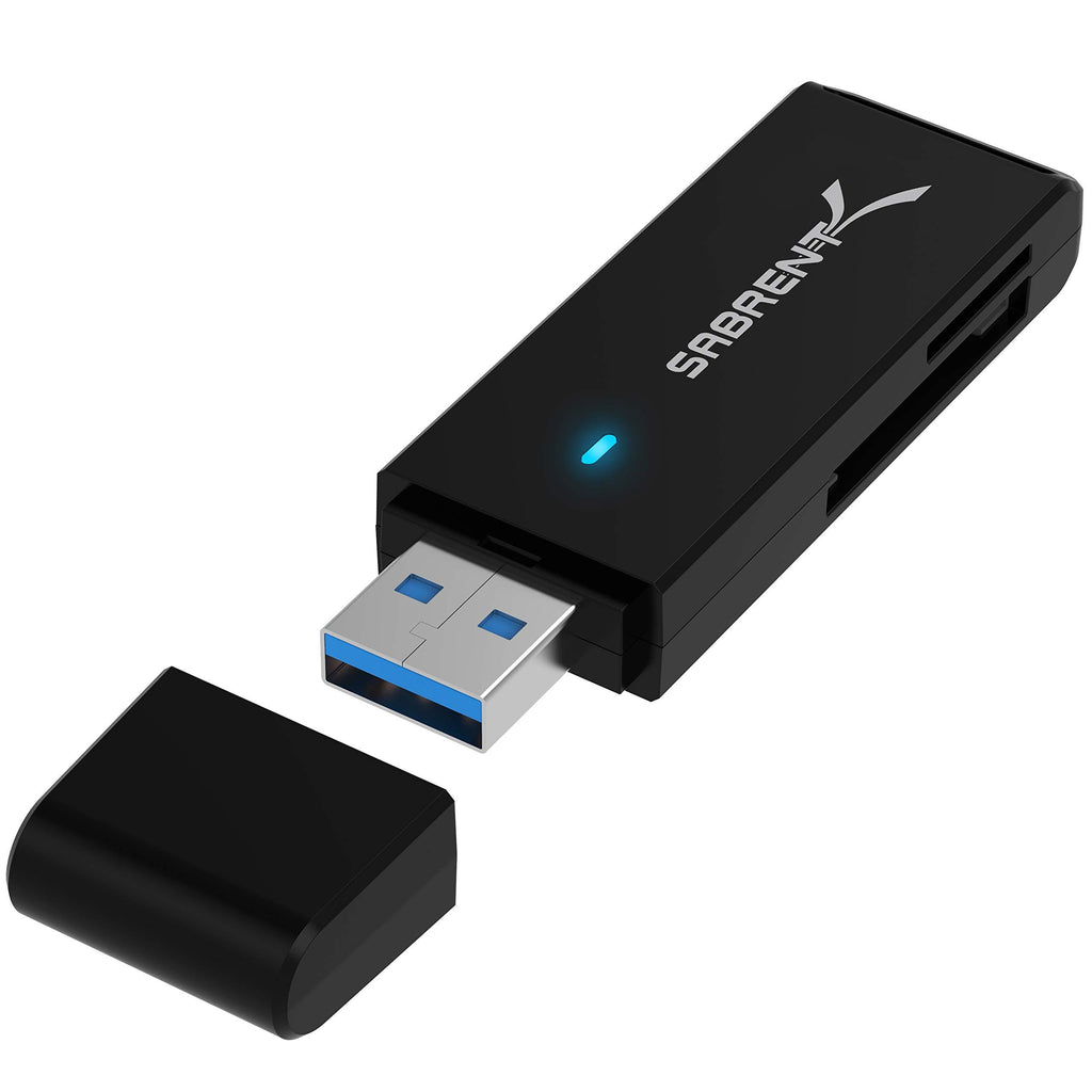 Sabrent USB 3.0 Micro SD and SD Card Reader (CR-T2MS) 2-Slot USB 3.0 Slim