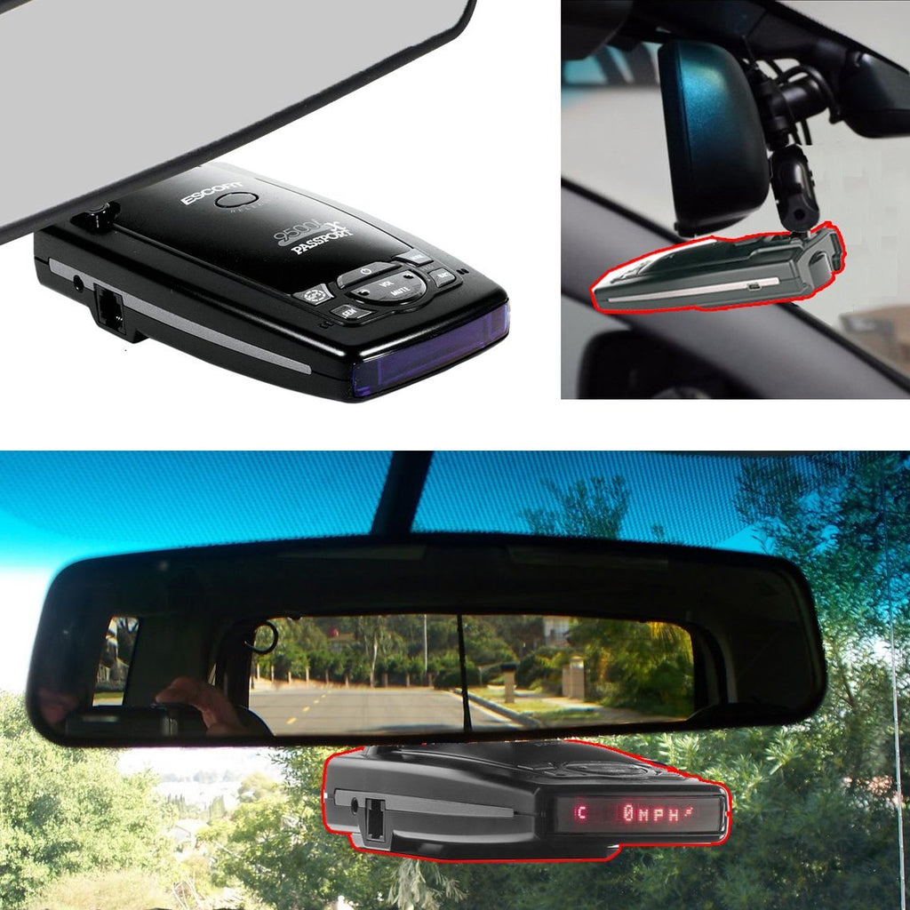 Rearview Mirror Mount for Escort Passport 9500ix 9500i 8500 X50 x70 x80 Solo S2 S3 S4 SC 55 s75 s75g Beltronics Vector 995 955 (Require 1" clear stem to install and only for radar Detector listed)