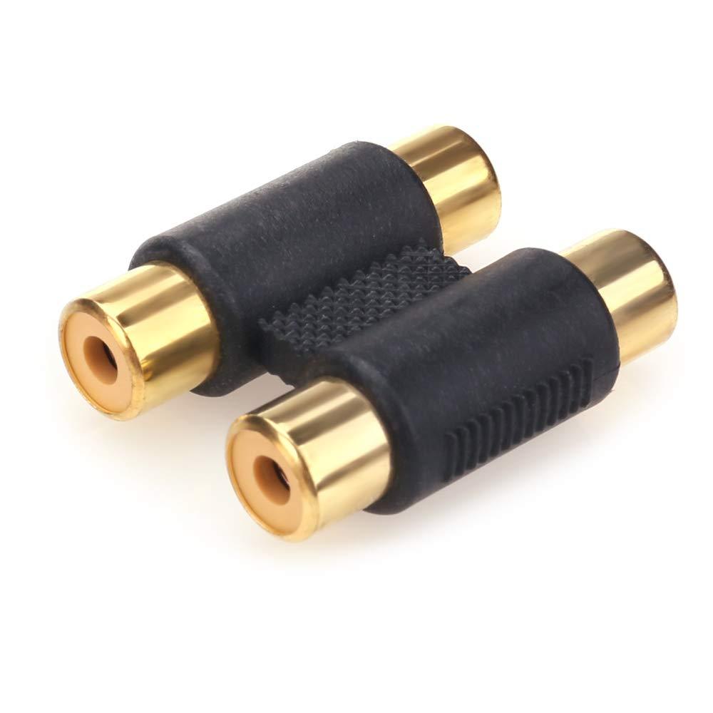 NANYI RCA Female to RCA Female Interconnect Coupler Adapter, with Gold Plated Housing for Mixer Amplifiers Cable Link (2rca F-F-1pack) 2rca F-F-1pack