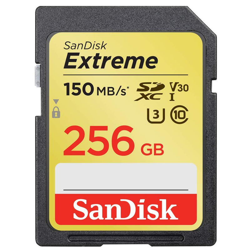 SanDisk 256GB Extreme SDXC UHS-I Card - C10, U3, V30, 4K UHD, SD Card - SDSDXV5-256G-GNCIN