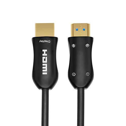 Fiber Optic HDMI Cable 50FT (15m) - ARC HDMI2.0 18Gpbs 4k@60 4:4:4 - PET Braided Cord and Gold Plated Connector Support 4K, UHD 2160p, HD 1080p, 3D, Xbox 360, PS4, Computer 50ft(15meters)