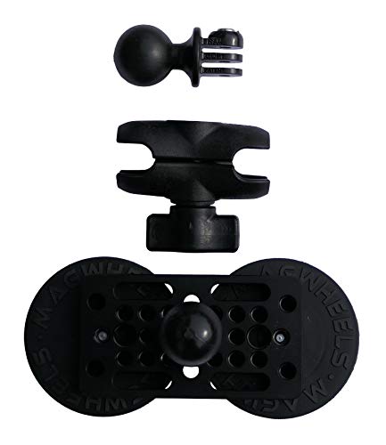 MagWheels Heavy Duty Dual Magnetic Camera Mount w/Non-Slip Anti-Scratch Rubber Coating for ALL GoPro Cameras