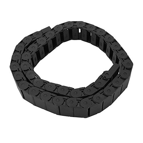 Cable Drag Chain, 15mm x 30mm Black Reinforced Nylon CNC Machine Tool Cable Wire Carrier 1M