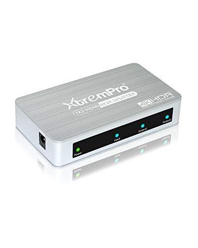 XtremPro Slim 1x2 Port, 1 Input 2 Output HDMI 2.0 Aluminium 4K 2K 60Hz HDR, HDCP 2.2 Splitter - Silver (61083) (1 x 2) 1 x 2