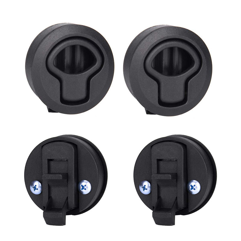 ADrivWell 4PC Round Slam Latch Hatch Push-to-Close Latch Nylon Flush Door Pull Latch Non-Locking Style Replacement for M1-63 RV Marine Boat Deck Hatch Door