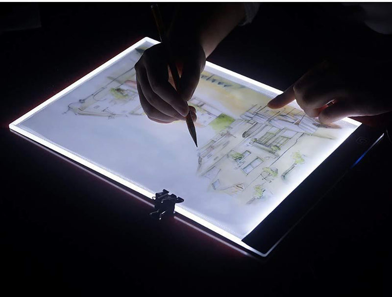 A4 LED Light Box Tracer Ultra-Thin USB Powered Portable Dimmable Brightness LED Artcraft Tracing Light Pad Light Box for Artists Drawing Sketching Animation Designing Stencilling X-ray A4 with ruler printed+report covers