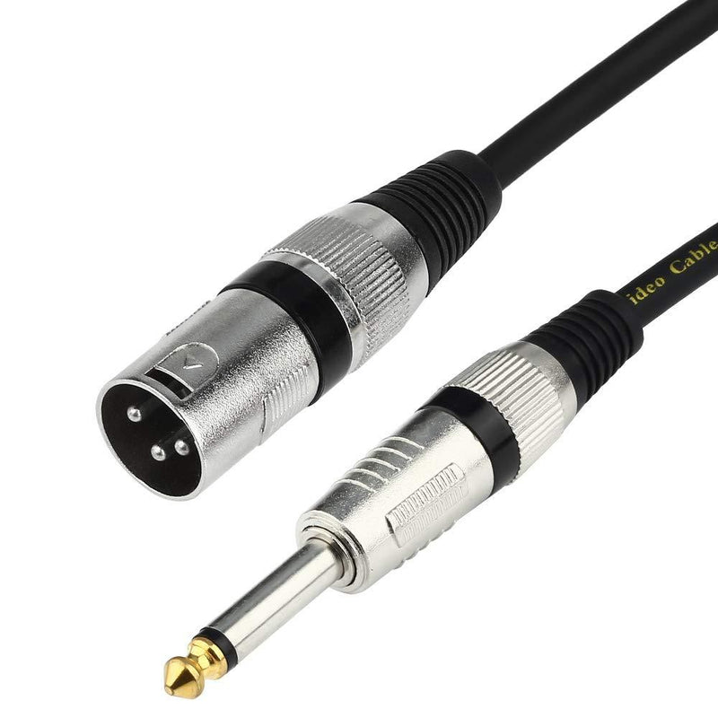 [AUSTRALIA] - DISINO Unbalanced 1/4 TS Mono to XLR Male Cable Gold Plated 6.35mm Plug to Male XLR Microphone Cable Interconnect Cable - 1.6 Feet 