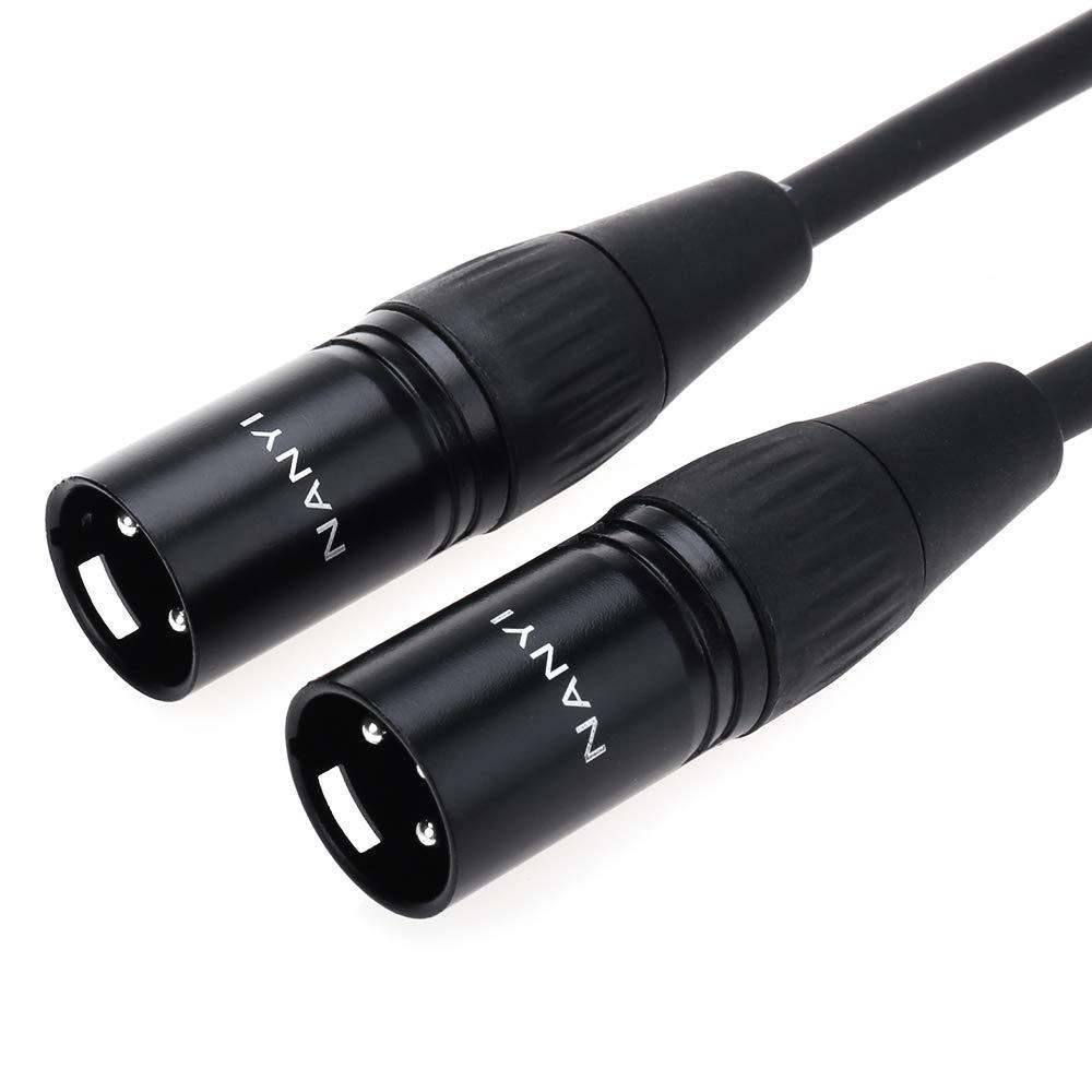 [AUSTRALIA] - NANYI Microphone Cable XLR to XLR Patch Cables, 3-Pin XLR Male to Male mic Cable DMX Cable Patch Cords with Oxygen-Free Copper, 1.6Feet XLR Male To Male-1.6FT 
