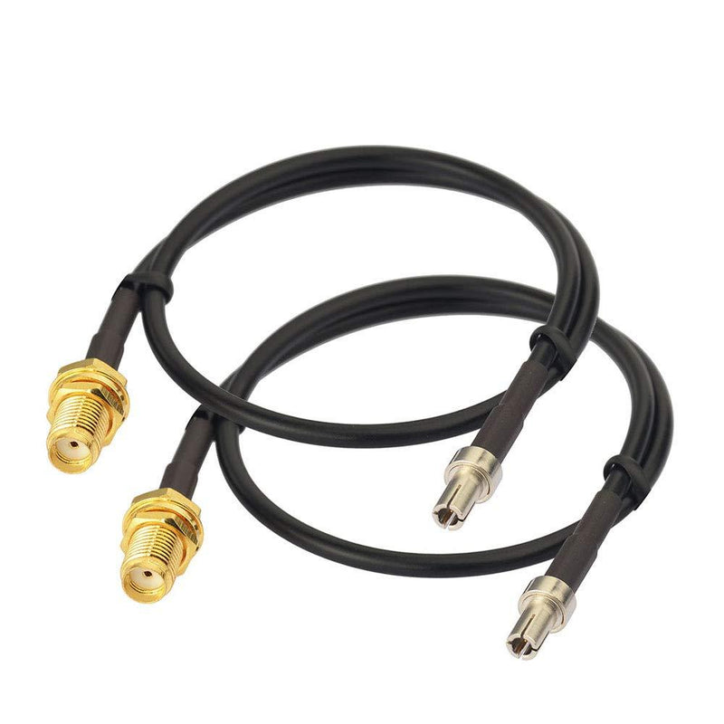 Eightwood TS9 Male to SMA Female Bulkhead External Antenna Adapter Cable 12 inch (2-Pack) for 4G LTE AT&T Verizon Netgear USB Modem MiFi Hotspot Nighthawk MR1100 AC791L 7730L