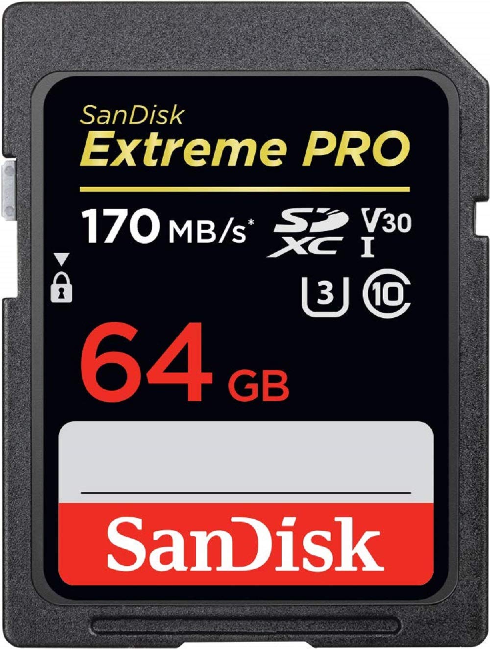 SanDisk 64GB Extreme PRO SDXC UHS-I Card - C10, U3, V30, 4K UHD, SD Card - SDSDXXY-064G-GN4IN Card Only