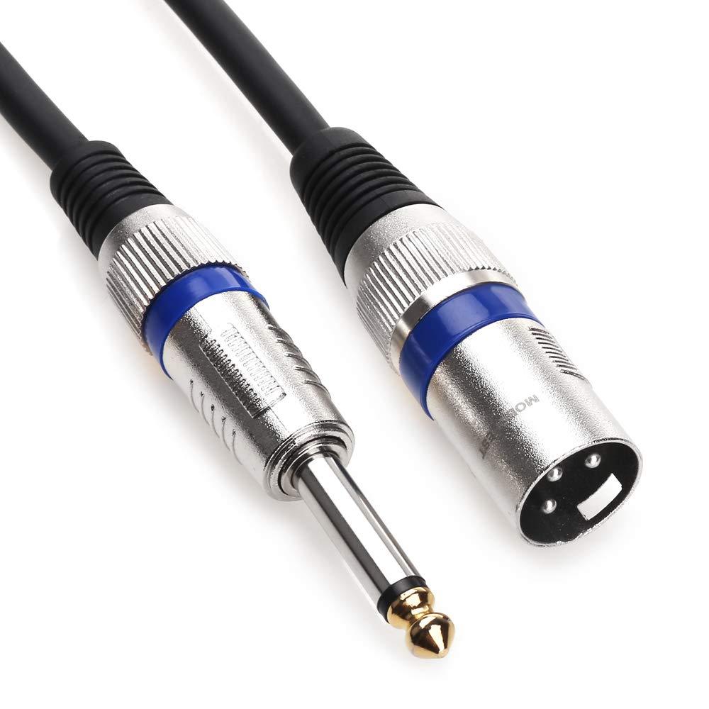 [AUSTRALIA] - XLR to 1/4 Microphone Cable, MOBOREST- XLR Male to 6.35mm Mono Plug Unbalanced Interconnect Cable, Powered Speakers, Stage, DJ, Studio Sound Consoles (10Feet) 10Feet 