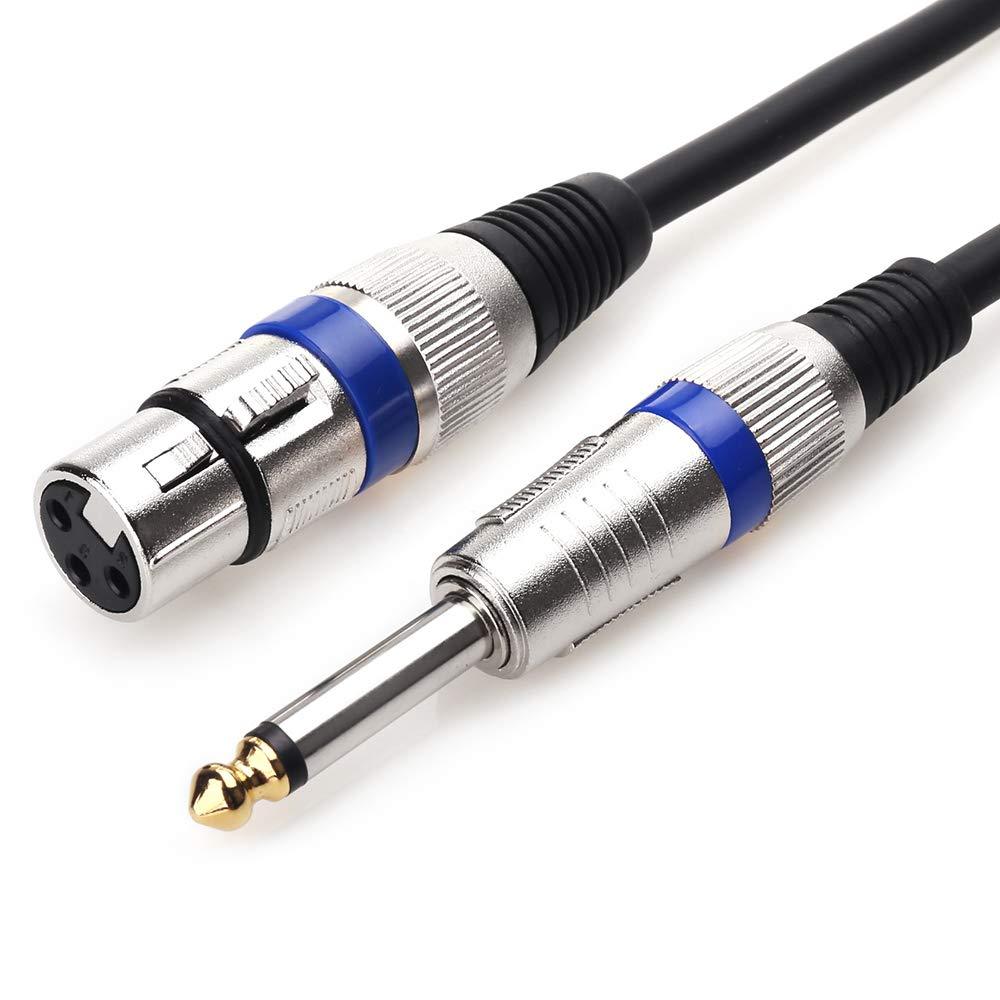 [AUSTRALIA] - XLR to 1/4 Microphone Cable, MOBOREST- XLR Female to 6.35mm Mono Plug Unbalanced Interconnect Cable, Powered Speakers, Stage, DJ, Studio Sound Consoles (5Feet) 5Feet 