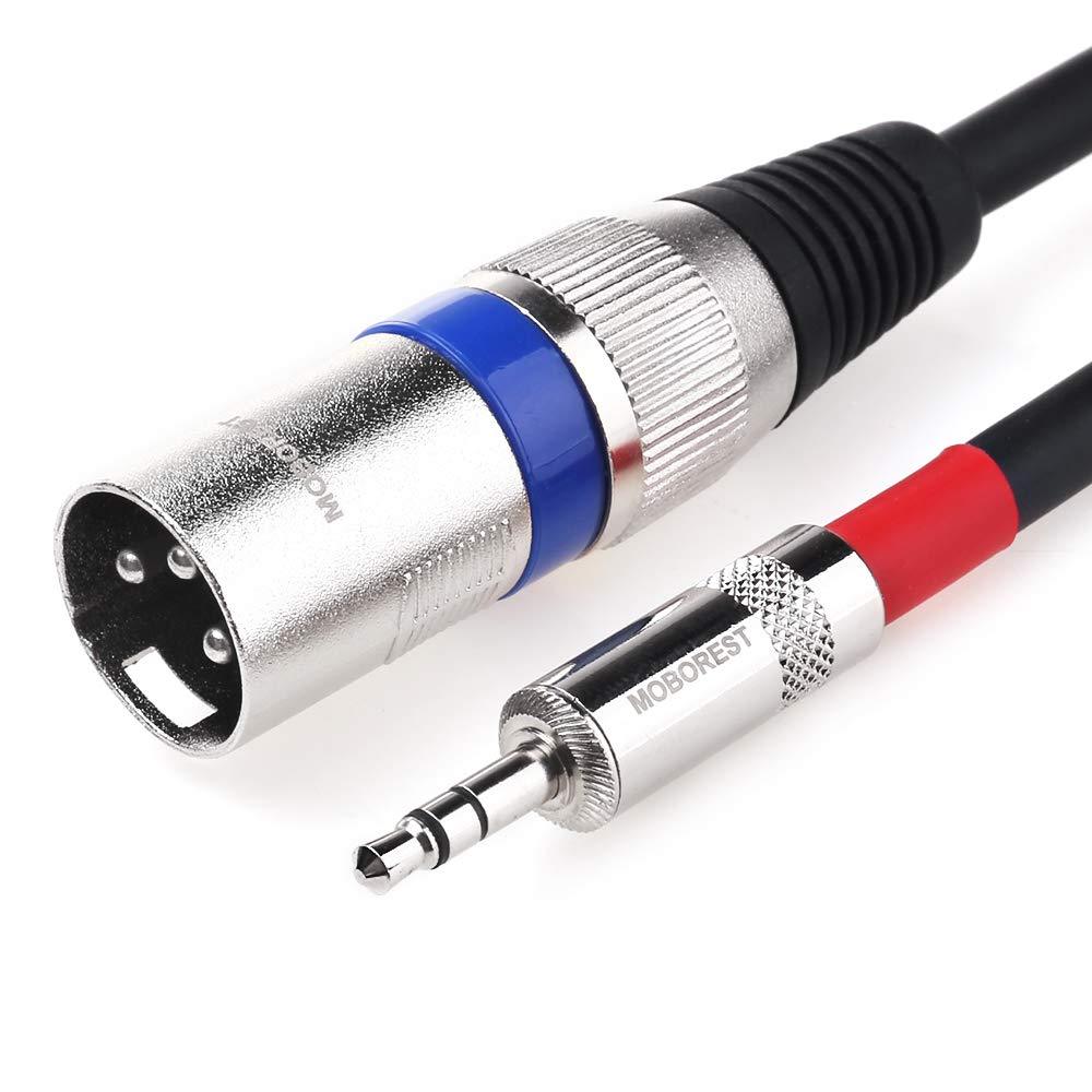 [AUSTRALIA] - MOBOREST XLR to 3.5mm Microphone Cable XLR Splitter, XLR Male to 3.5mm 1/8 Male TRS Stereo Mini Jack AUX Interconnect Cord Audio Mic Cable (1.6Feet) 1.6Feet 